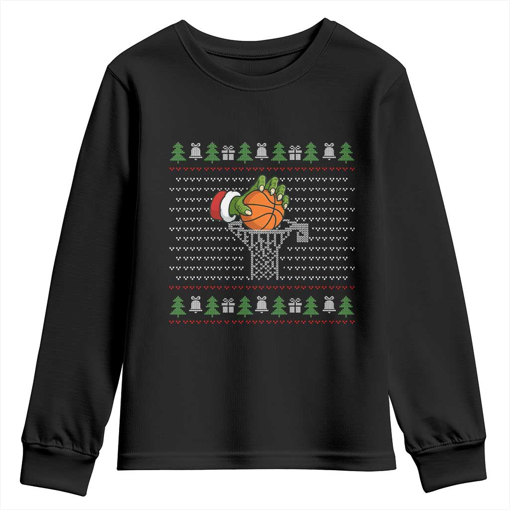 Funny Zombie Hand Basketball Christmas Gift Youth Sweatshirt TS12 Black Print Your Wear