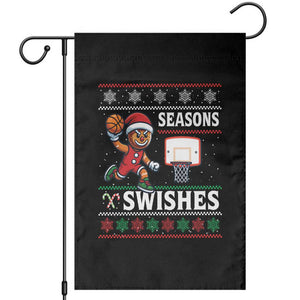 Seasons Swishes Garden Flag Funny Gingerbread Basketball Christmas Gift TS12 Black Print Your Wear