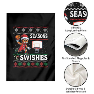 Seasons Swishes Garden Flag Funny Gingerbread Basketball Christmas Gift TS12 Print Your Wear