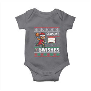 Seasons Swishes Baby Onesie Funny Gingerbread Basketball Christmas Gift TS12 Charcoal Print Your Wear