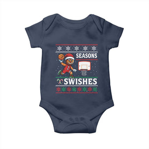 Seasons Swishes Baby Onesie Funny Gingerbread Basketball Christmas Gift TS12 Navy Print Your Wear