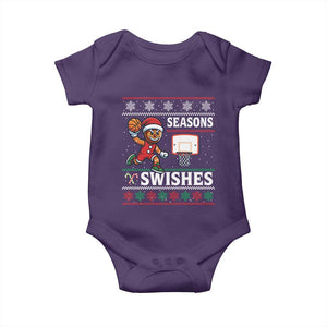 Seasons Swishes Baby Onesie Funny Gingerbread Basketball Christmas Gift TS12 Purple Print Your Wear