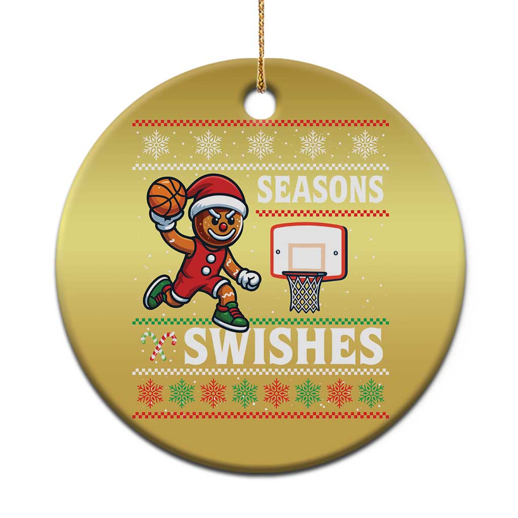 Seasons Swishes Christmas Ornament Funny Gingerbread Basketball Christmas Gift TS12 Print Your Wear