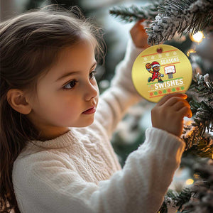 Seasons Swishes Christmas Ornament Funny Gingerbread Basketball Christmas Gift TS12 Print Your Wear