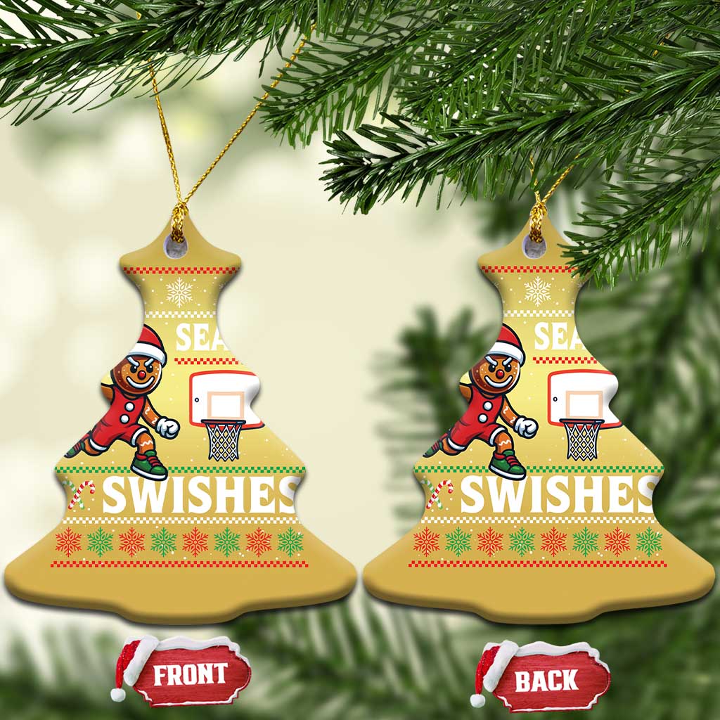 Seasons Swishes Christmas Ornament Funny Gingerbread Basketball Christmas Gift TS12 Christmas Tree Gold Print Your Wear