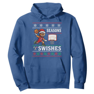 Seasons Swishes Hoodie Funny Gingerbread Basketball Christmas Gift TS12 Royal Blue Print Your Wear