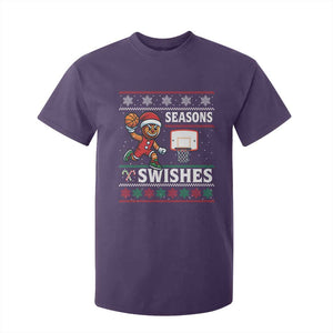 Seasons Swishes T Shirt For Kid Funny Gingerbread Basketball Christmas Gift TS12 Purple Print Your Wear