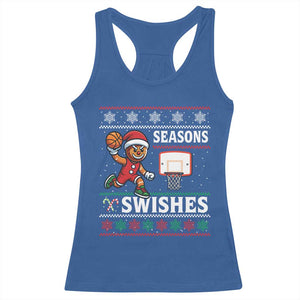 Seasons Swishes Racerback Tank Top Funny Gingerbread Basketball Christmas Gift TS12 Royal Blue Print Your Wear