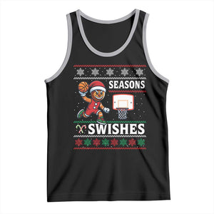 Seasons Swishes Tank Top Funny Gingerbread Basketball Christmas Gift TS12 Black Athletic Heather Print Your Wear