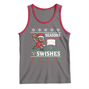 Seasons Swishes Tank Top Funny Gingerbread Basketball Christmas Gift TS12 Deep Heather Red Print Your Wear