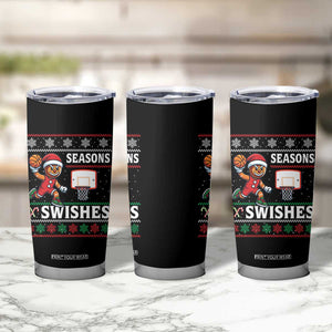 Seasons Swishes Tumbler Cup Funny Gingerbread Basketball Christmas Gift TS12 Print Your Wear