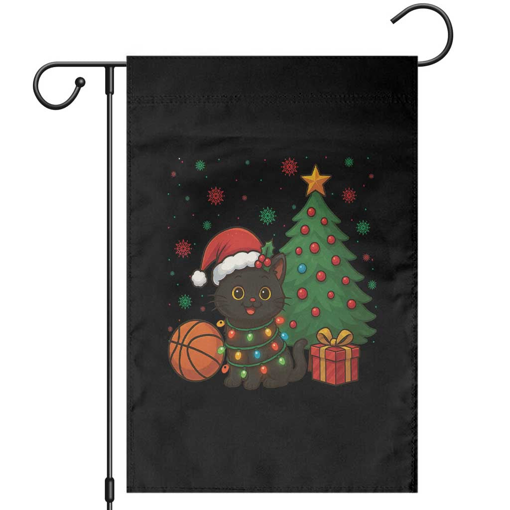 Funny Christmas Black Cat Garden Flag Gift For Cat Lover TS12 Black Print Your Wear
