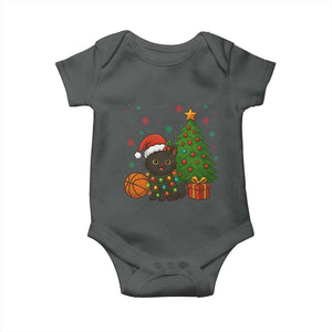 Funny Christmas Black Cat Baby Onesie Gift For Cat Lover TS12 Dark Heather Print Your Wear