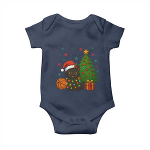 Funny Christmas Black Cat Baby Onesie Gift For Cat Lover TS12 Navy Print Your Wear