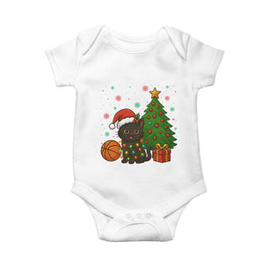 Funny Christmas Black Cat Baby Onesie Gift For Cat Lover TS12 White Print Your Wear
