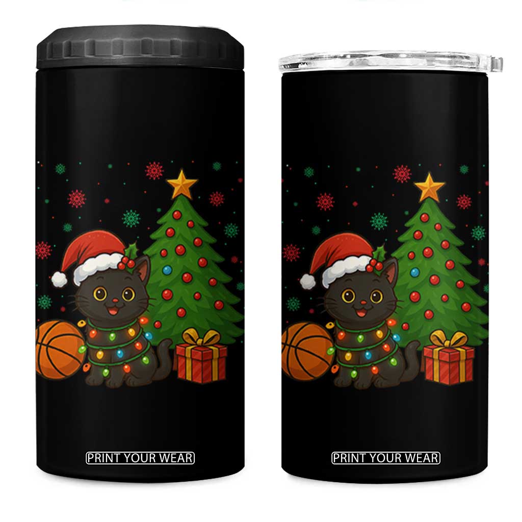 Funny Christmas Black Cat 4 in 1 Can Cooler Tumbler Gift For Cat Lover TS12 One Size: 16 oz Black Print Your Wear