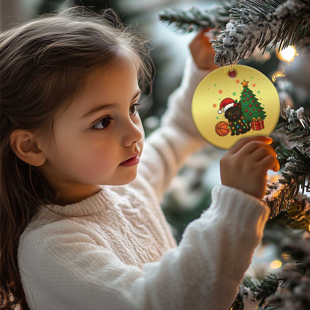 Funny Xmas Black Cat Christmas Ornament Gift For Cat Lover TS12 Print Your Wear