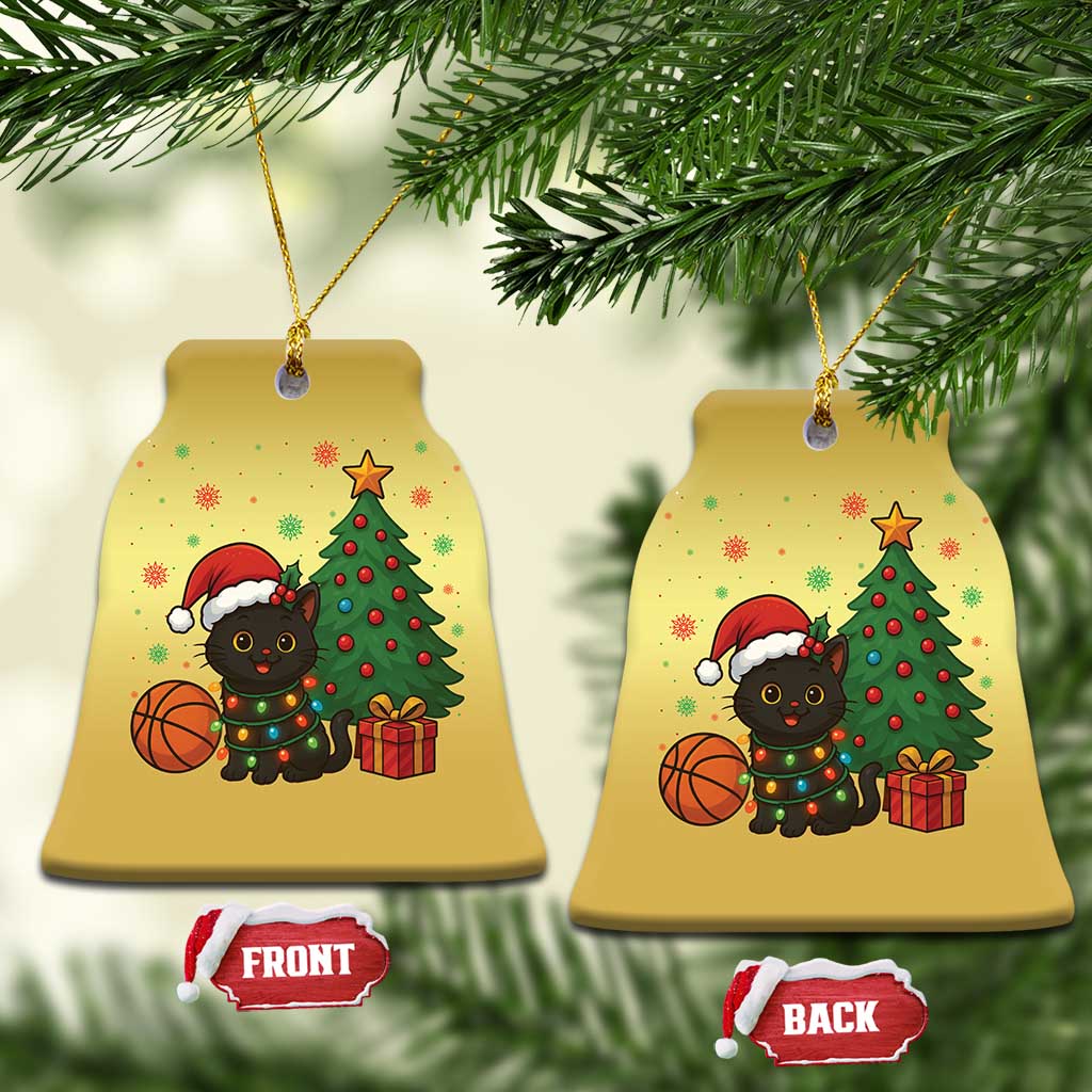 Funny Xmas Black Cat Christmas Ornament Gift For Cat Lover TS12 Bell Flake Gold Print Your Wear