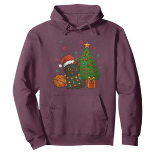 Funny Christmas Black Cat Hoodie Gift For Cat Lover TS12 Maroon Print Your Wear
