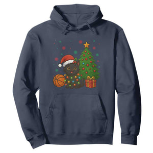 Funny Christmas Black Cat Hoodie Gift For Cat Lover TS12 Navy Print Your Wear