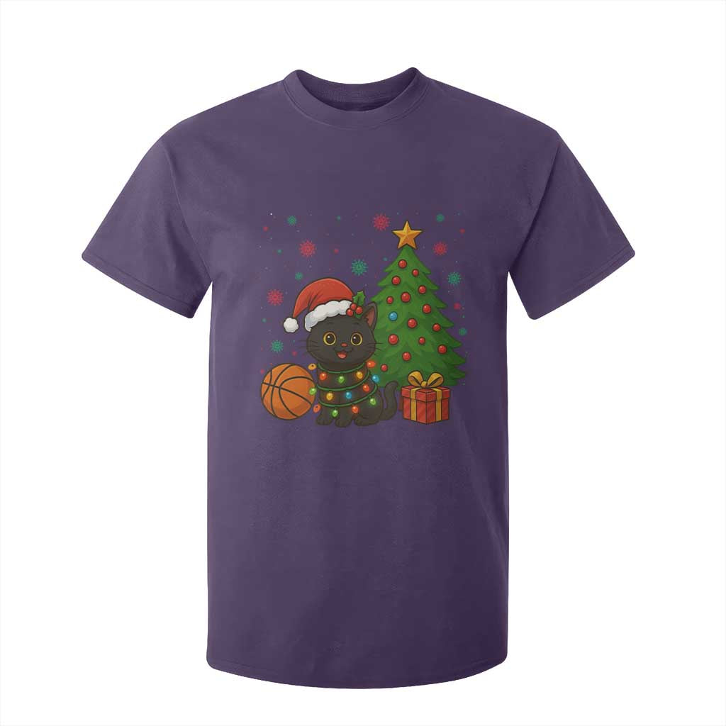 Funny Christmas Black Cat T Shirt For Kid Gift For Cat Lover TS12 Purple Print Your Wear