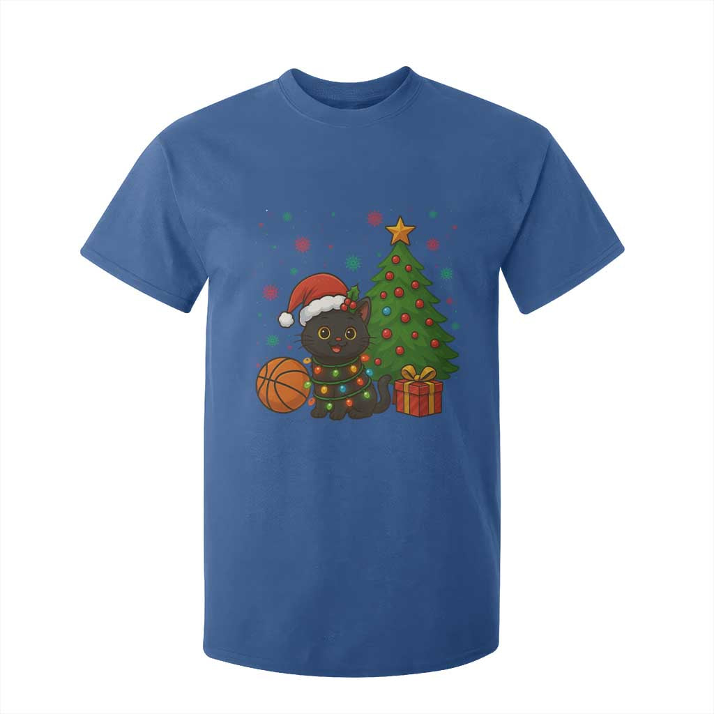 Funny Christmas Black Cat T Shirt For Kid Gift For Cat Lover TS12 Royal Blue Print Your Wear