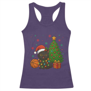 Funny Christmas Black Cat Racerback Tank Top Gift For Cat Lover TS12 Purple Print Your Wear