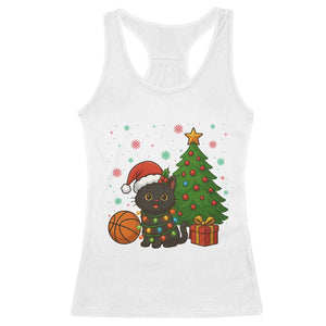 Funny Christmas Black Cat Racerback Tank Top Gift For Cat Lover TS12 White Print Your Wear