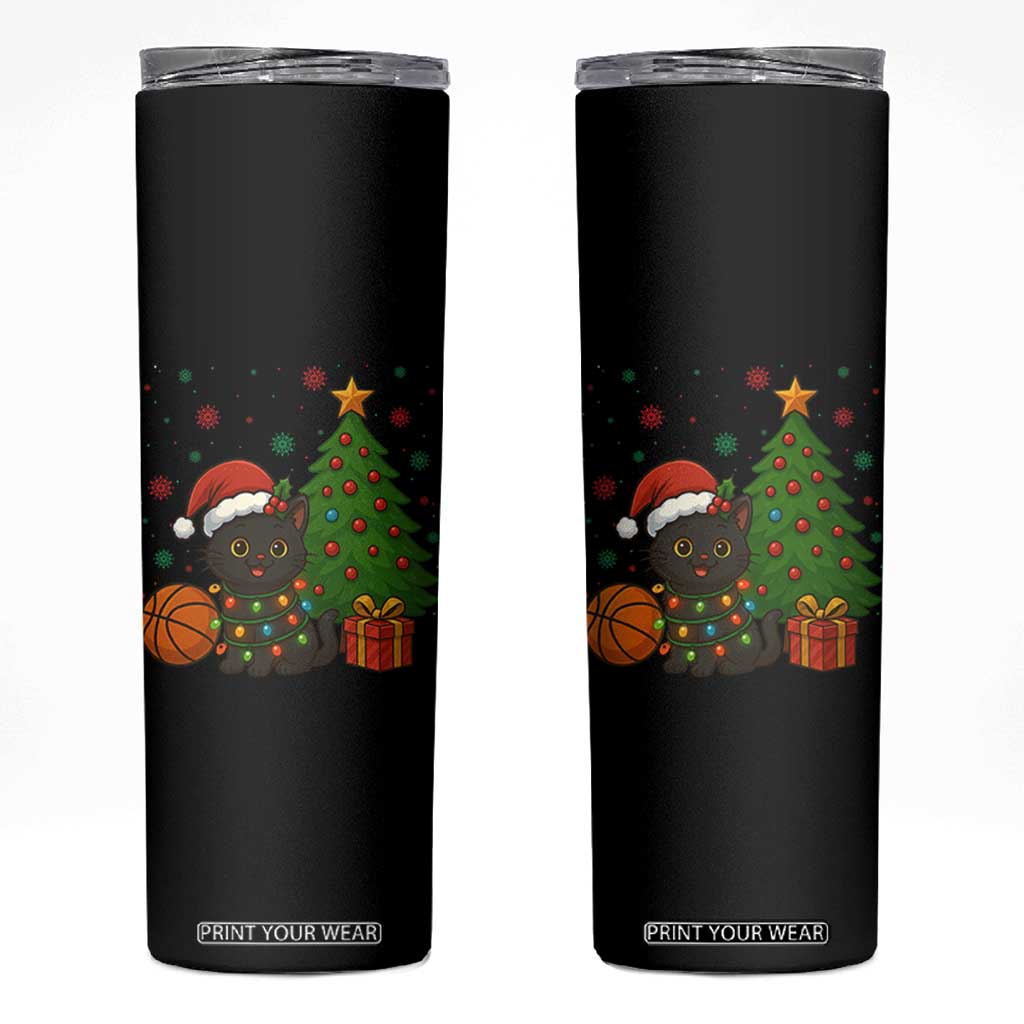 Funny Christmas Black Cat Skinny Tumbler Gift For Cat Lover TS12 Black Print Your Wear