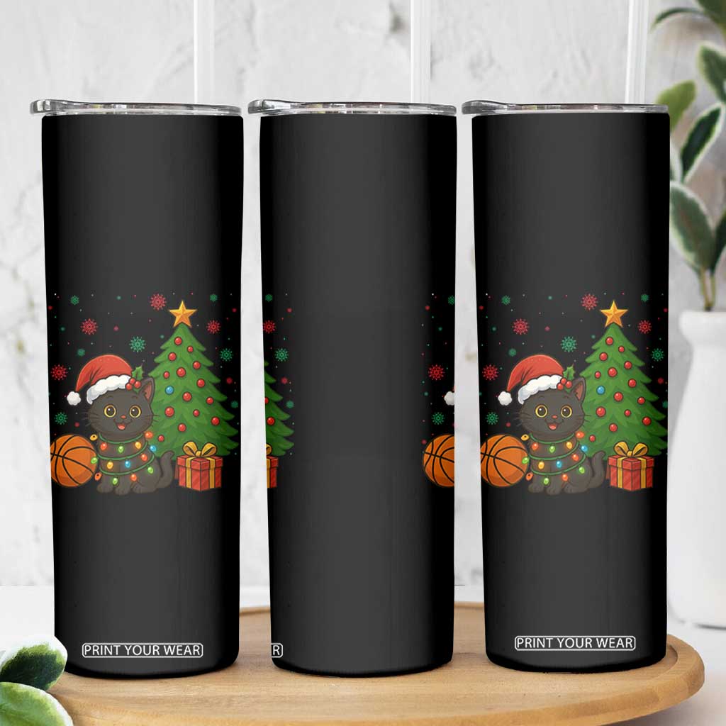 Funny Christmas Black Cat Skinny Tumbler Gift For Cat Lover TS12 Print Your Wear