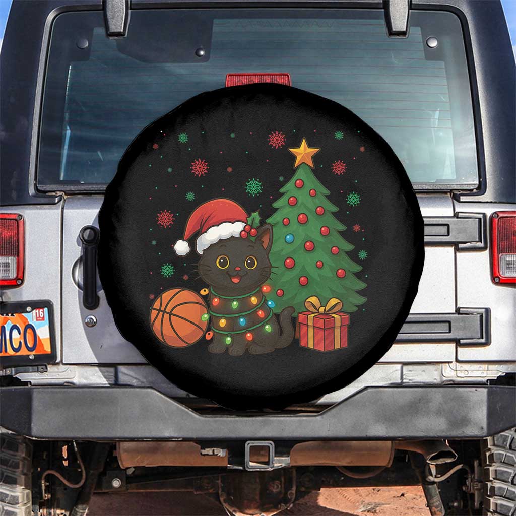 Funny Christmas Black Cat Spare Tire Cover Gift For Cat Lover TS12 No hole Black Print Your Wear