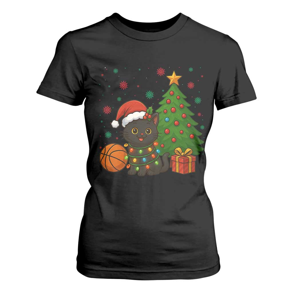 Funny Christmas Black Cat T Shirt For Women Gift For Cat Lover TS12 Black Print Your Wear