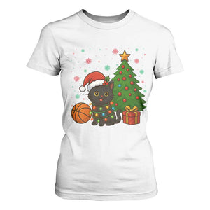 Funny Christmas Black Cat T Shirt For Women Gift For Cat Lover TS12 White Print Your Wear
