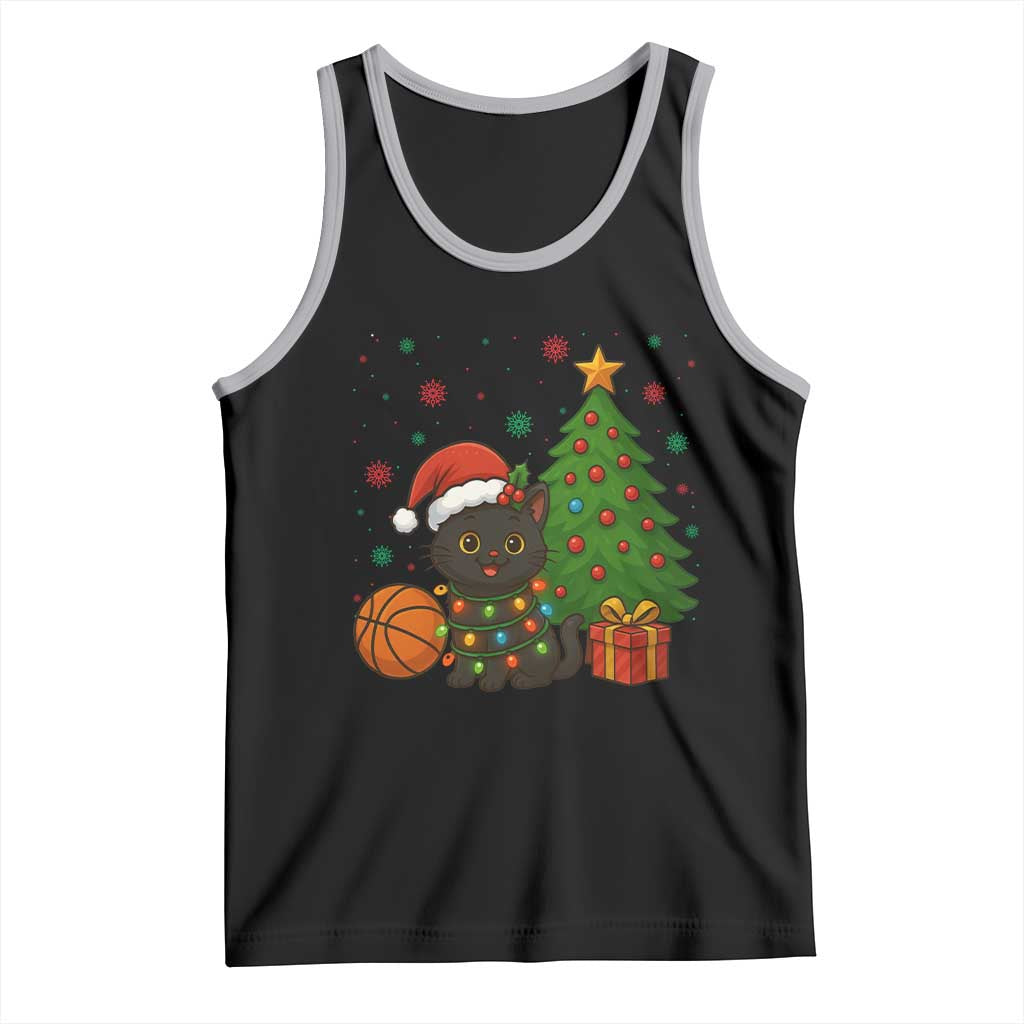 Funny Christmas Black Cat Tank Top Gift For Cat Lover TS12 Black Athletic Heather Print Your Wear