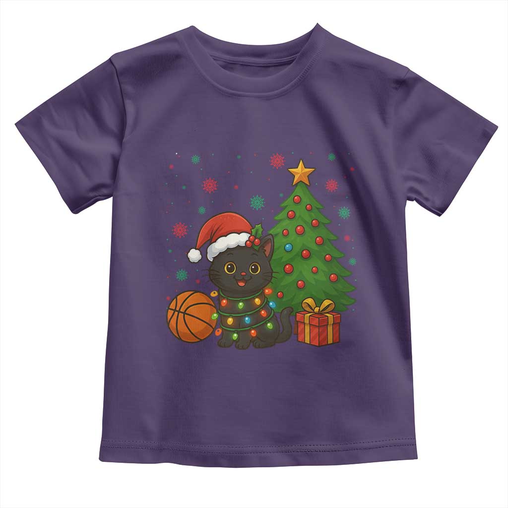 Funny Christmas Black Cat Toddler T Shirt Gift For Cat Lover TS12 Purple Print Your Wear