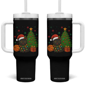 Funny Christmas Black Cat Tumbler With Handle Gift For Cat Lover TS12 One Size: 40 oz Black Print Your Wear
