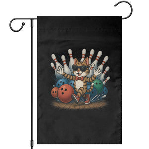 Funny Bowler Gift Garden Flag Bowling Cat With Sunglasses - Print Your Wear