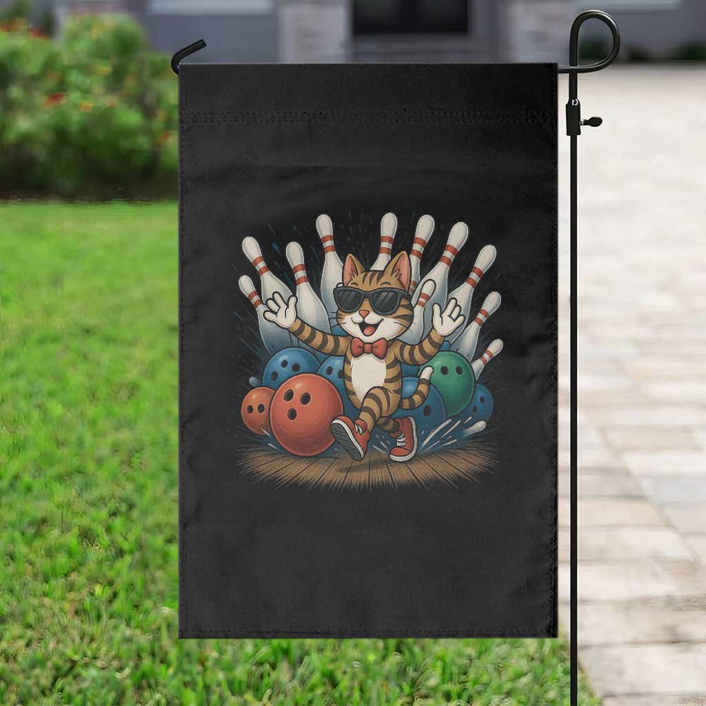 Funny Bowler Gift Garden Flag Bowling Cat With Sunglasses TS12 Print Your Wear