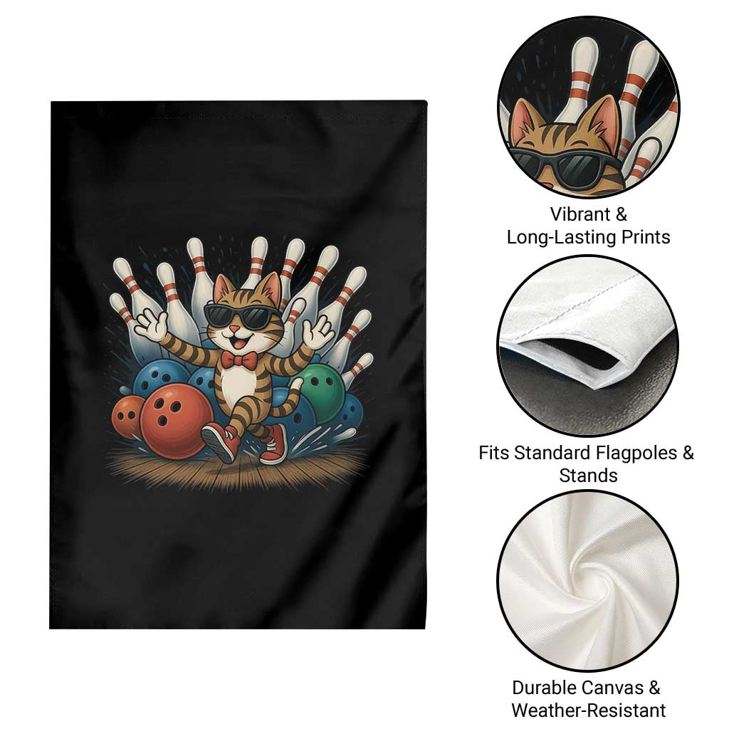 Funny Bowler Gift Garden Flag Bowling Cat With Sunglasses TS12 Print Your Wear