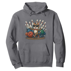Funny Bowler Gift Hoodie Bowling Cat With Sunglasses TS12 Charcoal Print Your Wear