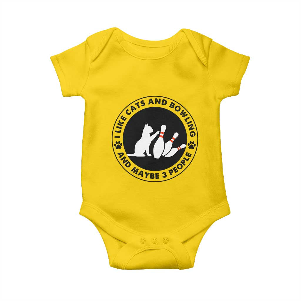 I Like Cats And Bowling And Maybe 3 People Baby Onesie Funny Cat Lovers TS12 Daisy Print Your Wear