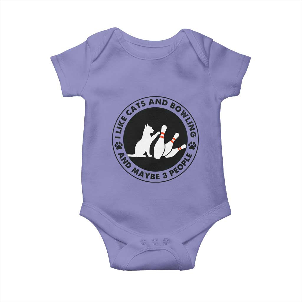 I Like Cats And Bowling And Maybe 3 People Baby Onesie Funny Cat Lovers TS12 Violet Print Your Wear