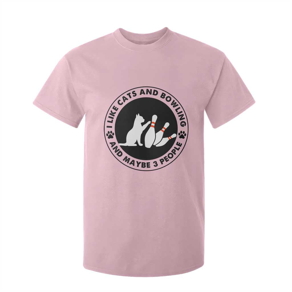 I Like Cats And Bowling And Maybe 3 People T Shirt For Kid Funny Cat Lovers TS12 Light Pink Print Your Wear