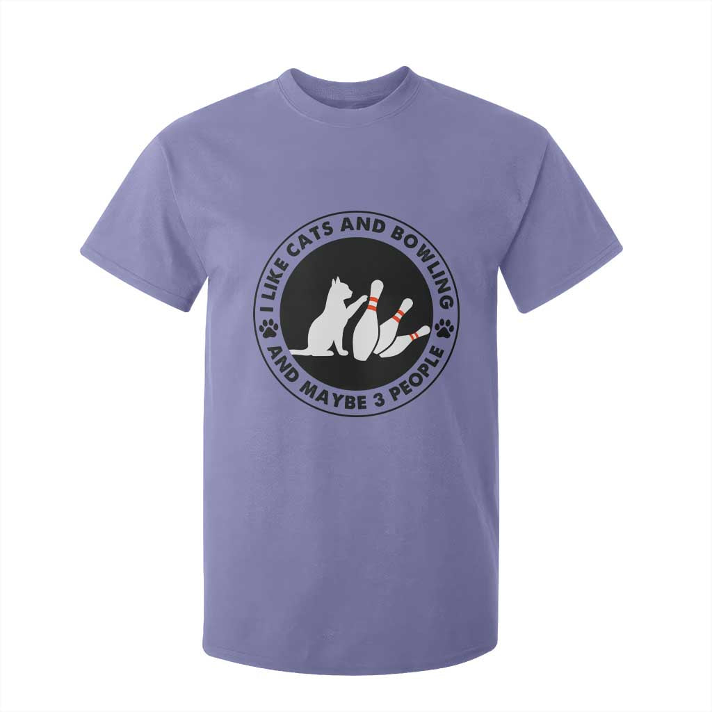 I Like Cats And Bowling And Maybe 3 People T Shirt For Kid Funny Cat Lovers TS12 Violet Print Your Wear