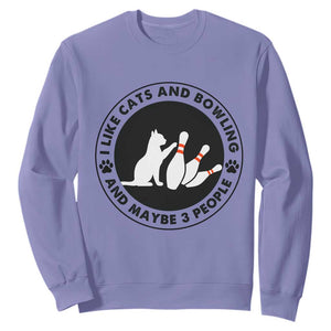 I Like Cats And Bowling And Maybe 3 People Sweatshirt Funny Cat Lovers TS12 Violet Print Your Wear