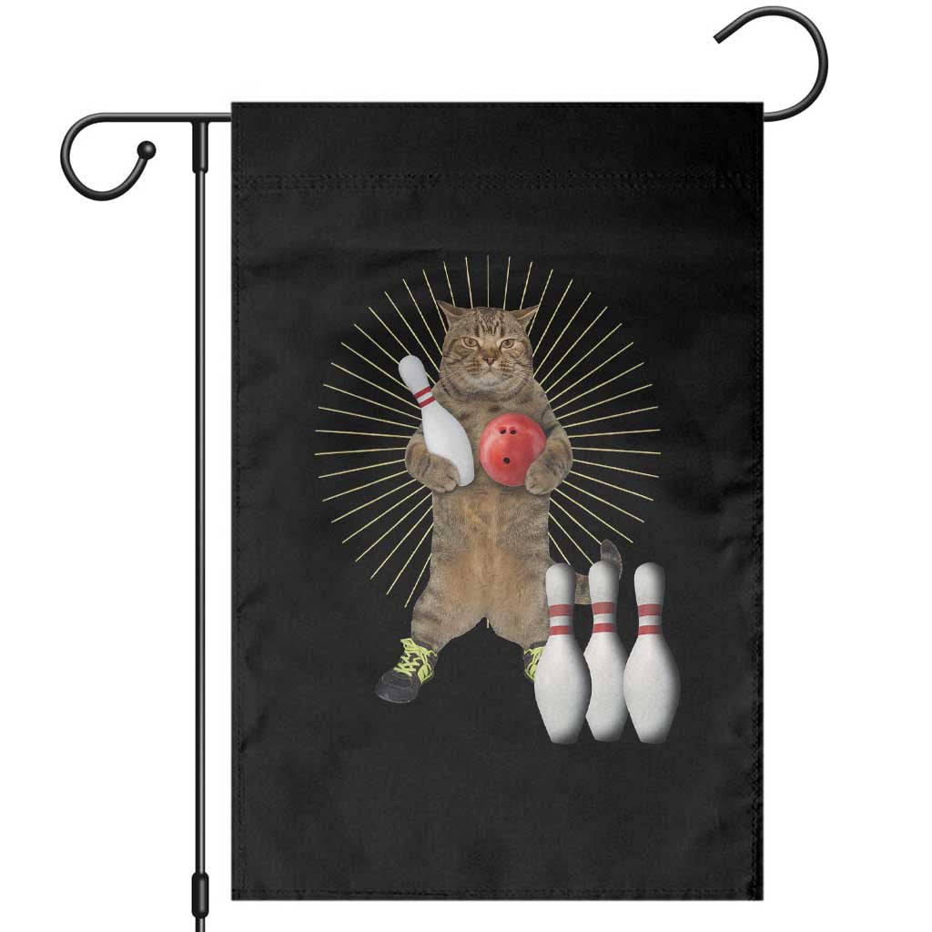 Funny Cat Bowling Meme Garden Flag Gift For Bowlers - Print Your Wear