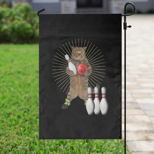 Funny Cat Bowling Meme Garden Flag Gift For Bowlers - Print Your Wear