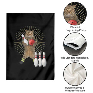 Funny Cat Bowling Meme Garden Flag Gift For Bowlers - Print Your Wear