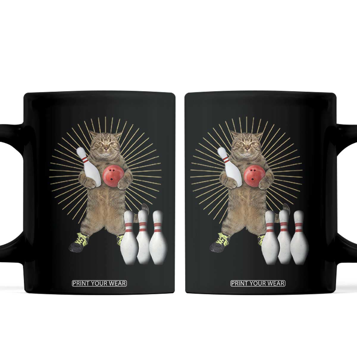 Funny Cat Bowling Meme Coffee Mug Gift For Bowlers TS12 Black Print Your Wear