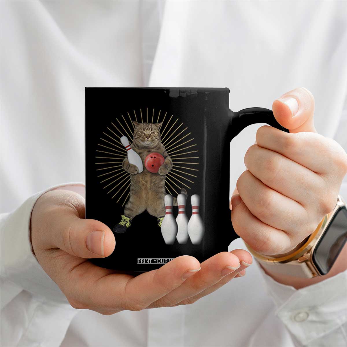 Funny Cat Bowling Meme Coffee Mug Gift For Bowlers TS12 Print Your Wear
